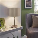 Maserlo Satin Nickel Table Lamp with Taupe and Gold Shade 31629