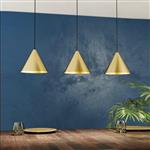 Narices Black Steel Brushed Brass And Gold 3 Bar Pendant 99592