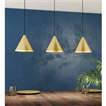 Narices Black Steel Brushed Brass and Gold 3 Bar Pendant 99592
