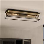 Nohales Black And Brass Flush Ceiling Fitting 43787