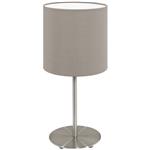 Pasteri Satin Nickel Table Lamp with Taupe Shade 95726