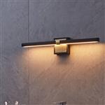 Peguera IP44 600mm Bathroom Black & Brushed Brass Wall Light 900928