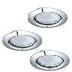 Peneto Pack Of Three Chrome Fixed Recessed LED Downlights 94236