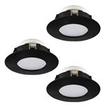 Pineda LED IP44 Rated Black Pack Of Three Spot Lights 900744