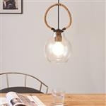 Roding Black & Clear Glass Ceiling Pendant 43617