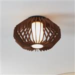 Rusticaria Brown And White Flush Ceiling Light 900385