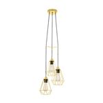 Tarbes Large Three Light Brushed Brass Ceiling Cluster Pendant 43683