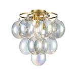 Arlo Brushed Brass & Oval Iridescent Glass Semi Flush Light FRA555