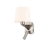 Benton LED Switched Off White & Satin Nickel Dual Wall Light QF125/1174