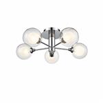 Felicidad LED Chrome/Clear/Frosted Glass Semi Flush Ceiling Light TP2400-5