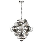 Cassius Smoked & Clear Glass Chrome Pendant FRA525