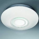 Low Energy Chrome and Opal Glass IP44 Flush Ceiling Light KT5609OP