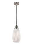 Refract Satin Nickel & White Fluted Glass Single Pendant PCH231/348