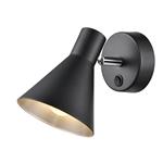 Fable Single Switched Adjustable Black & Silver Wall Light FRA504