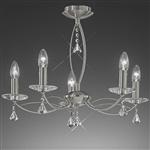 Susan 5 Satin Nickel Light Decorative Crystal Ceiling Light TP2225/5