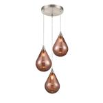 Franki Copper Glass Three Light Drop Fitting TP2453-3-357