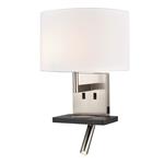 Lonnie LED Satin Nickel Charger Wall Light FRA922