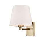 Matteo Bronze/Off White Tapered Shade Fixed Single Wall Light QF138/1174
