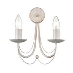 Miles Double White Brushed Gold Wall Light FRA577