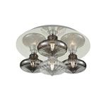 Pressed Smoked & Clear Glass LED Bathroom Light KT5777/3 x 990/1 x 989