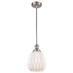 Refract 180mm Ceiling Pendant Satin Nickel with White Glass PCH231/349