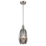 Refract Satin Nickel & Smoked Fluted Glass Single Pendant PCH231/350