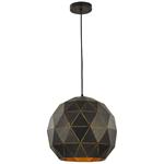 Primula Large Black and Brushed Gold Ceiling Pendant DKY155