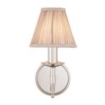 Stanford Single Polished Nickel/Beige Shades Wall Light 63657