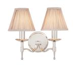 Stanford Twin Polished Nickel/Beige Shades Wall Light 63656