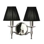 Stanford Twin Polished Nickel/Black Shades Wall Light 63659