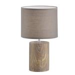 Chart Ceramic Wood Effect Table Lamp With Light Grey FH1433