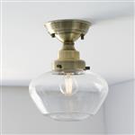 Antique Brass With Clear Glass Semi-flush Light Acalypha-1SAC