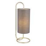 Antique Brass Table Lamp With Grey Shade Acaena-1TAG
