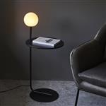 Acer Satin black Small Floor lamp with Table ACER-BFL-1
