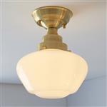 Brass Plated With Opal Glass Semi-flush Light Acalypha-1SBO