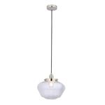 Bright Nickel And Clear Glass Pendant Acalypha-1PNC