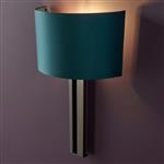 Brushed Bronze And Teal Satin Shade Wall Light Arenga-WBBT