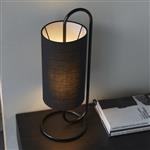 Matt Black Table Lamp With Black Shade Acaena-1TBB