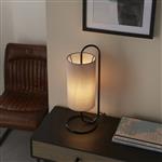 Matt Black Table Lamp With Grey Shade Acaena-1TBG