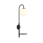 Satin Black Plug-In Wall Light With Shelf Acer-WB