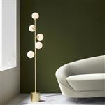 Satin Brass and White Shades Floor Lamp Bryson-BY5