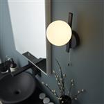 Switched IP44 Rated Black Bathroom Wall Light Aubrieta-WBO