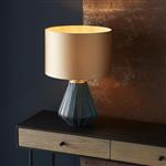 Turquoise Table Lamp With Gold Shade Aralia-T