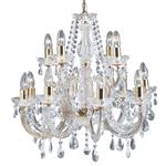 Marie Therese 12 Arm Brass and Clear Crystal Chandelier 699-12