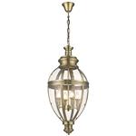 Bellanore Antique Brass Oval Ceiling Pendant Fitting 036AB4P