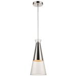 Bellmira Chrome/Clear Glass Cone Pendant Fitting 018CL1P
