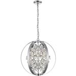 Dasia Polished Chrome And Crystal 5 Light Pendant 048CH5D
