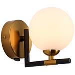 Nambucca Black and Brass Switched Wall Light 010MB1W
