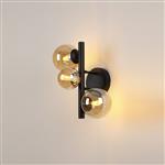 Denton Satin Black And Amber Plated Wall Light LT31841