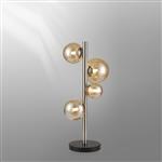 Denton Satin Nickel And Amber Plated Table Lamp LT31886